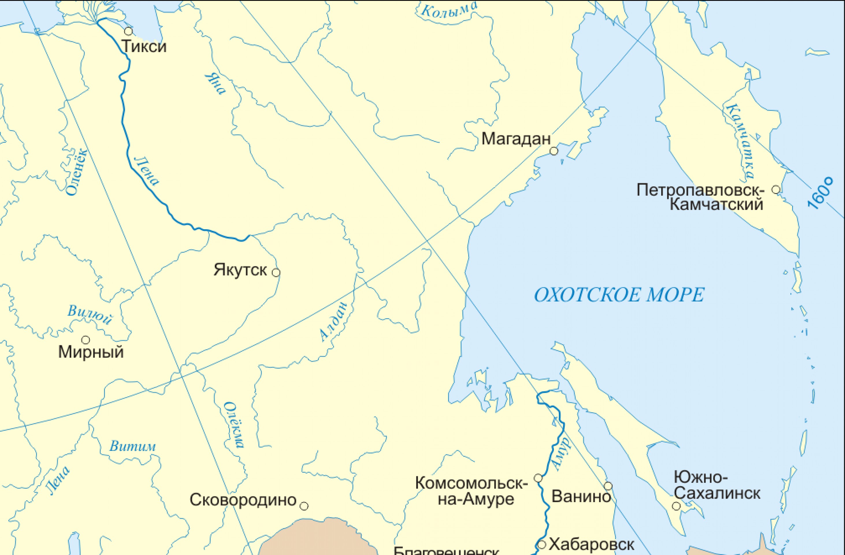 Охотском море карта